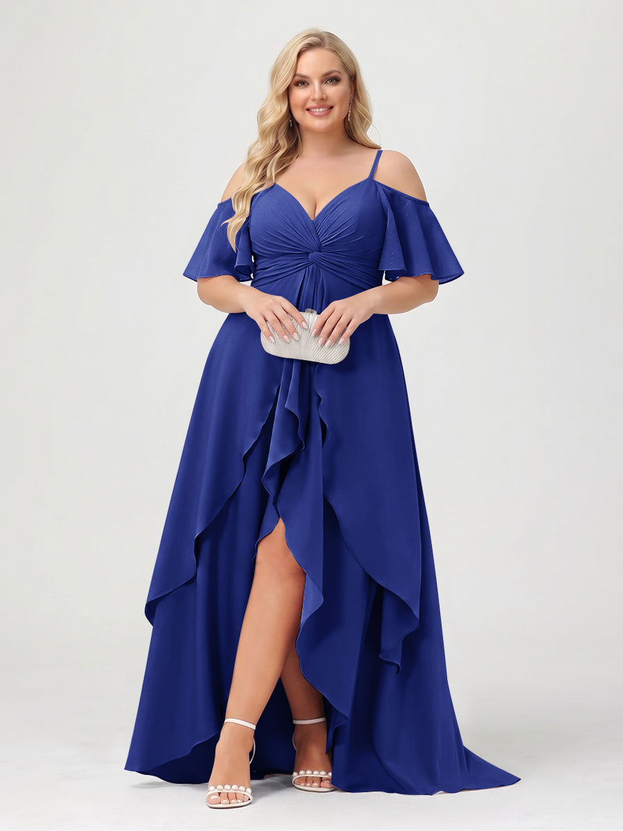 Zaria Royal Blue front view wedding guest dress