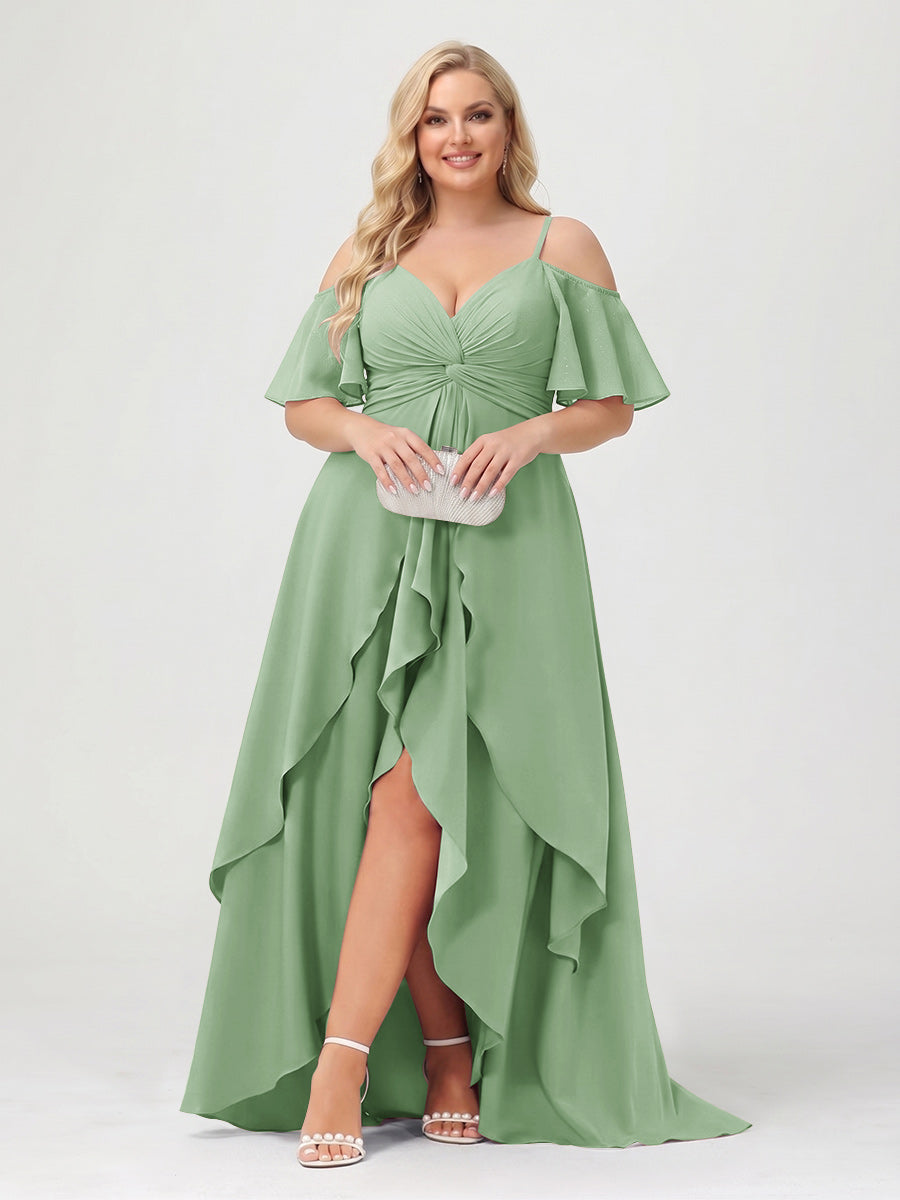 Zaria Sage Green front view wedding guest dress