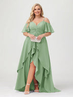 Zaria Sage Green front view wedding guest dress