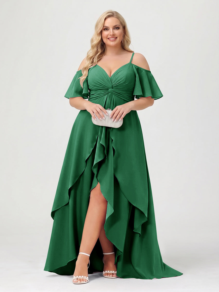 Zaria Emerald front view wedding guest dress