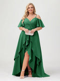 Zaria Emerald front view wedding guest dress