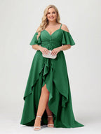Zaria Emerald front view wedding guest dress