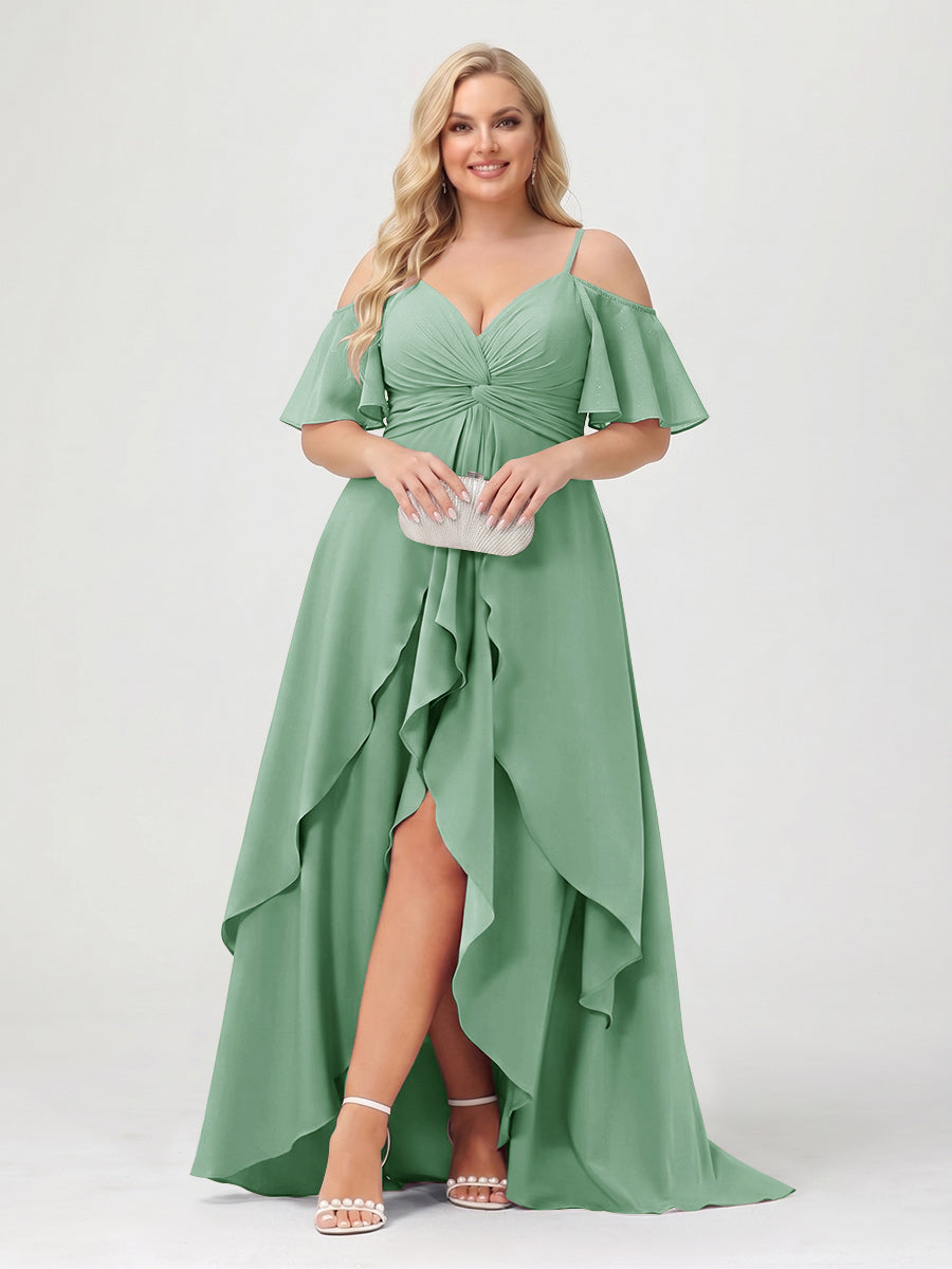 Zaria Eucalyptus front view wedding guest dress