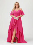 Zaria Fuchsia back view wedding guest dress