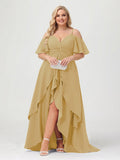 Zaria Gold front view wedding guest dress