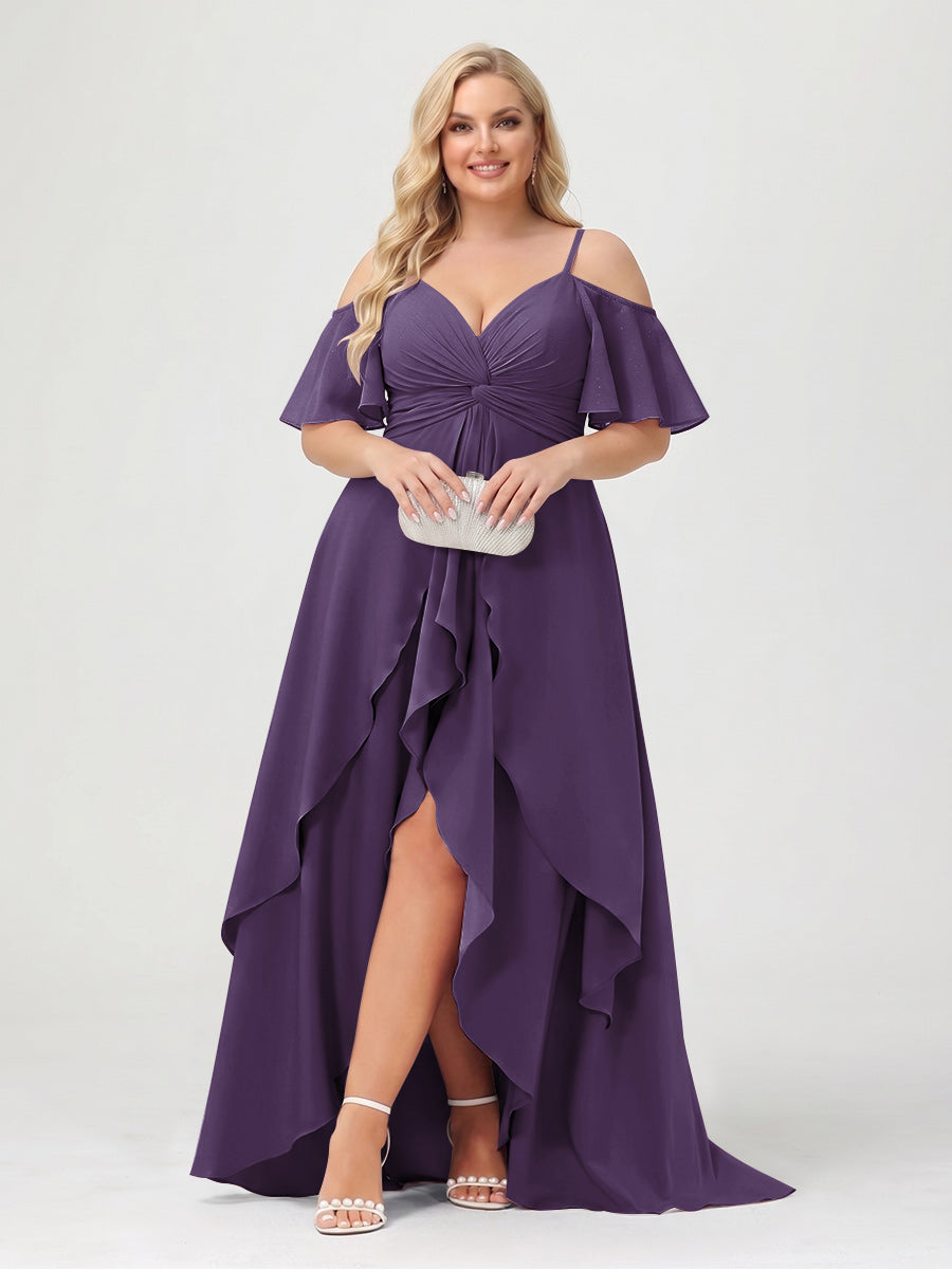 Zaria Grape front view wedding guest dress