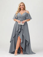 Zaria Grey front view wedding guest dress