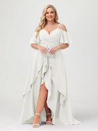Zaria Ivory front view wedding guest dress