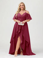 Zaria Burgundy back view wedding guest dress