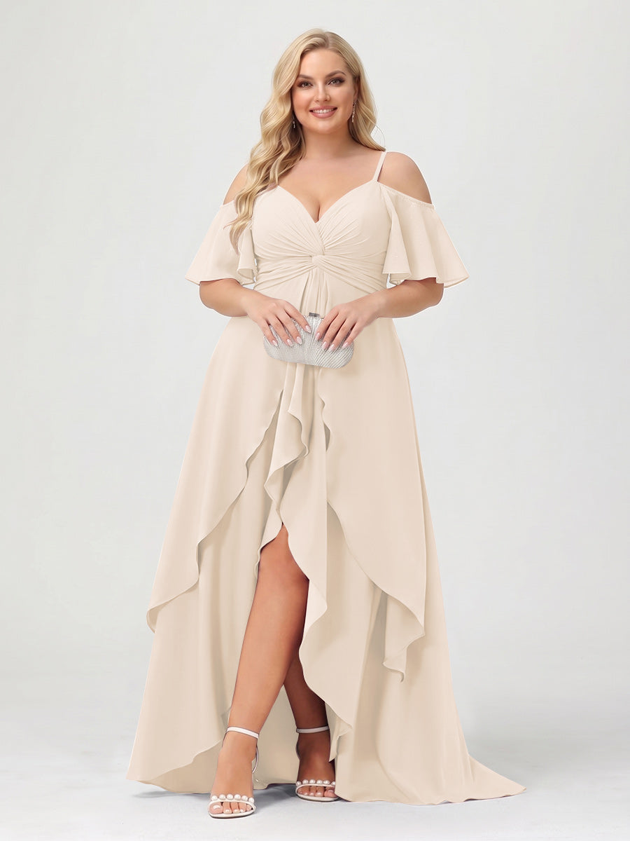 Zaria Champagne back view wedding guest dress
