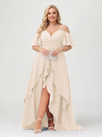 Zaria Champagne back view wedding guest dress