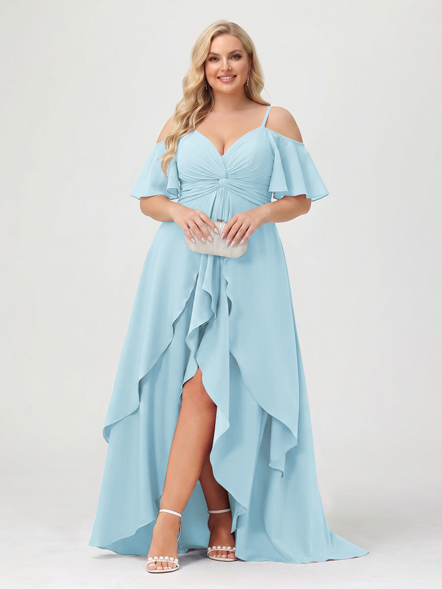 Zaria Sky Blue back view wedding guest dress
