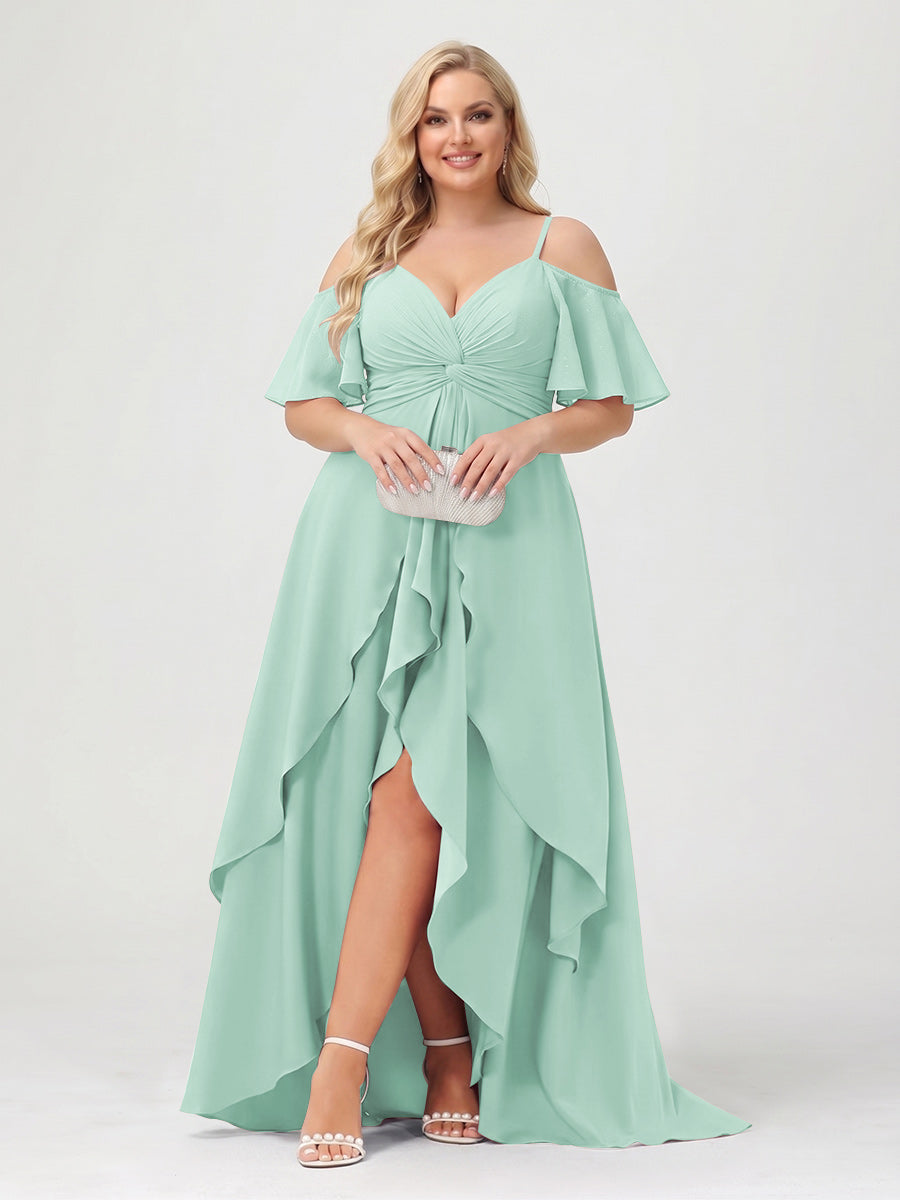 Zaria Mint Green front view wedding guest dress