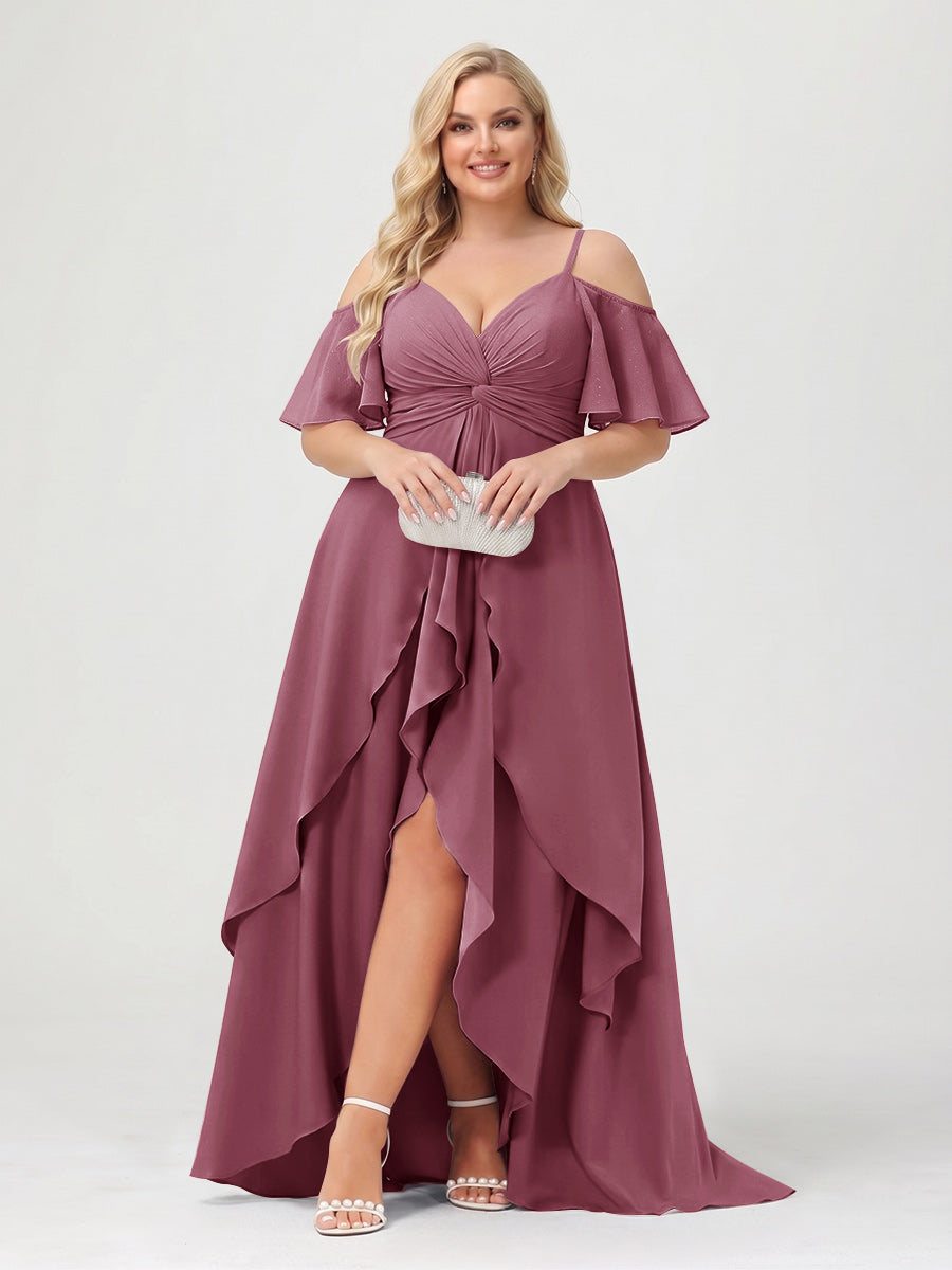 Zaria Plum front view wedding guest dress