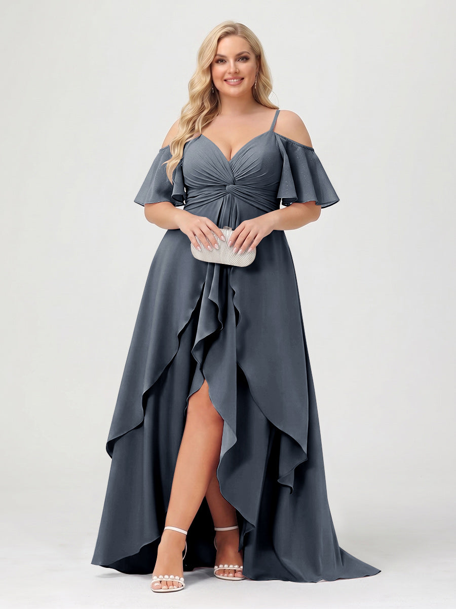 Zaria Navy Blue front view wedding guest dress
