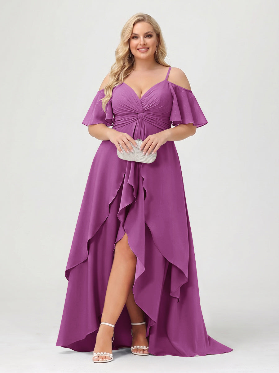 Zaria Orchid front view wedding guest dress