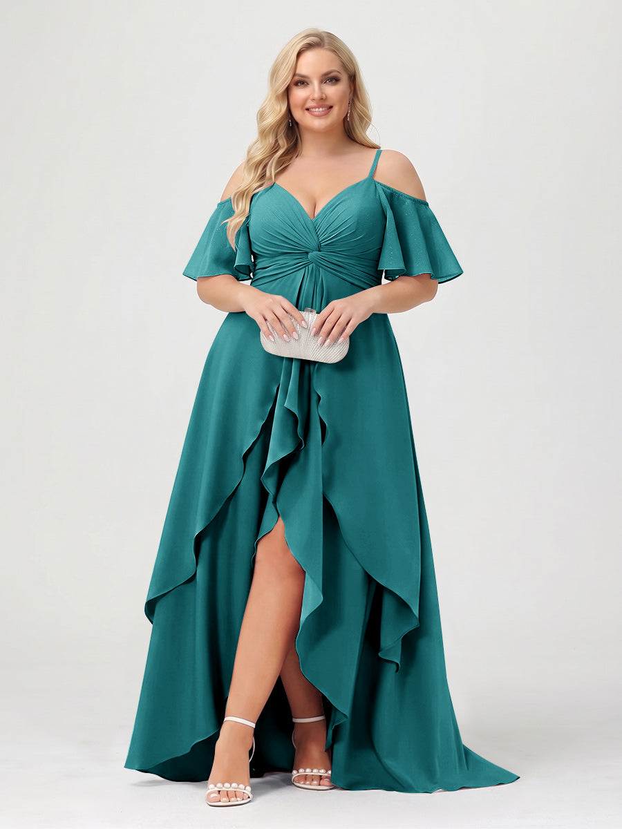 Zaria Peacock front view wedding guest dress