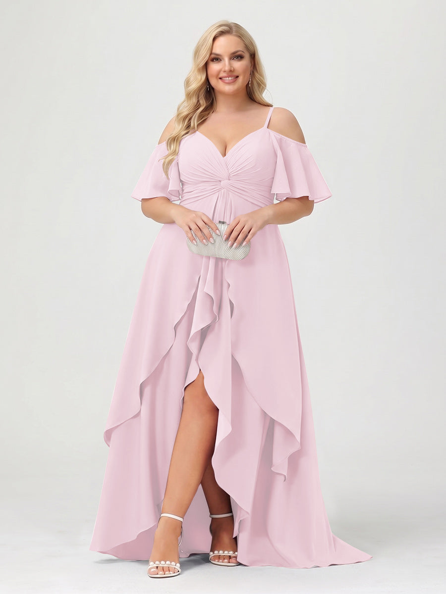 Zaria Rose Pink front view wedding guest dress