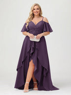 Zaria Plum back view wedding guest dress