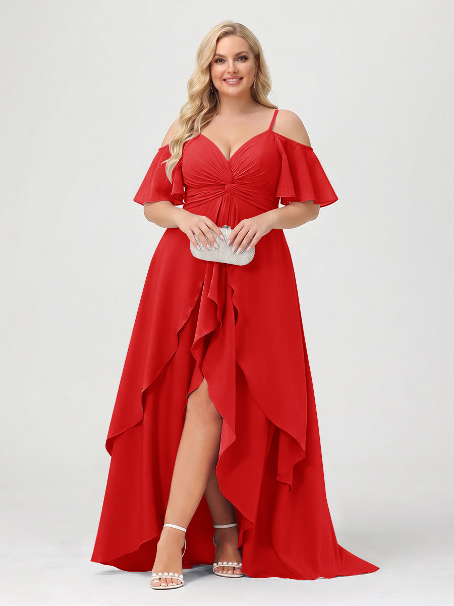 Zaria Red front view wedding guest dress