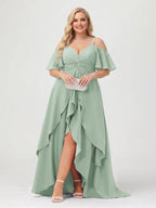 Zaria Sage Green back view wedding guest dress