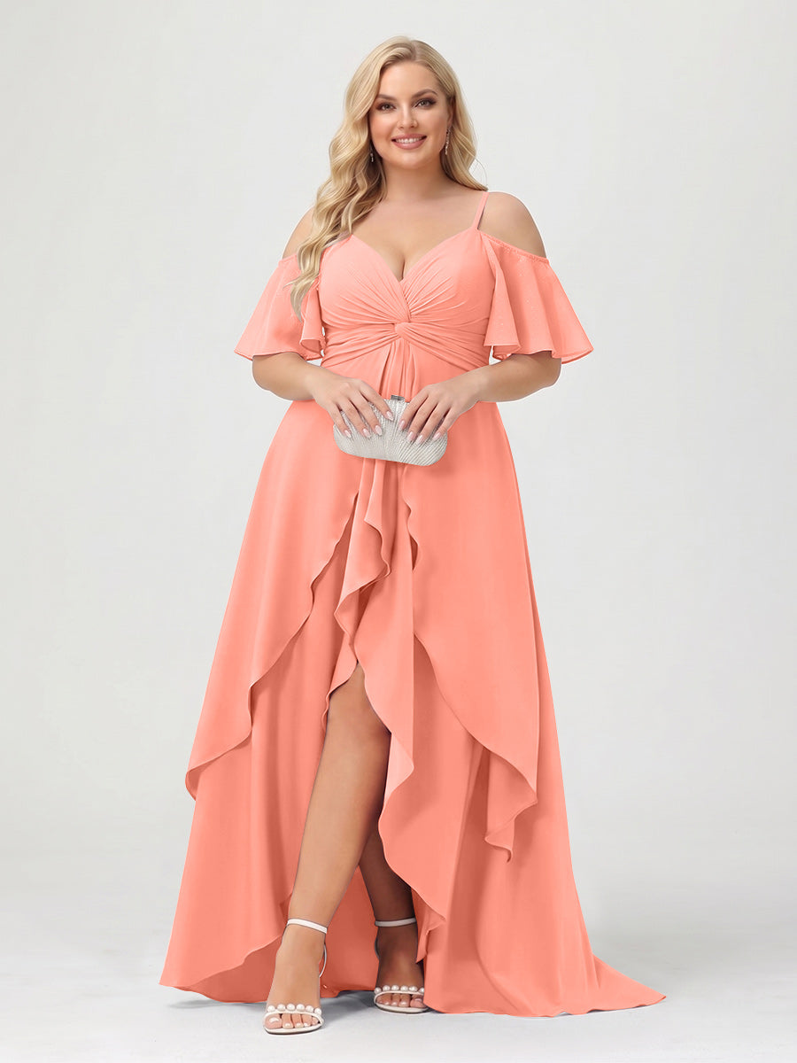 Zaria Coral back view wedding guest dress