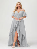 Zaria Silver front view wedding guest dress