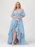 Zaria Sky Blue side view wedding guest dress