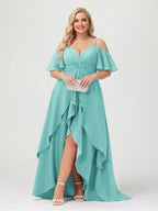 Zaria Pool Blue back view wedding guest dress