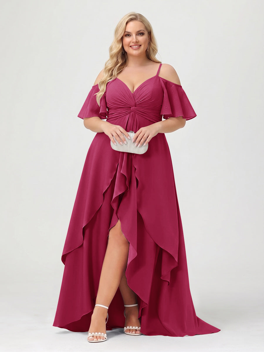 Zaria Burgundy side view wedding guest dress
