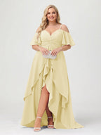 Zaria Yellow front view wedding guest dress