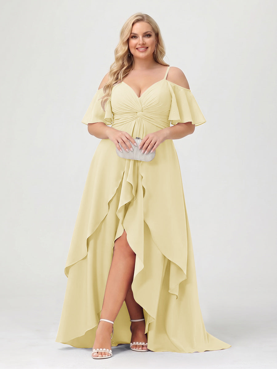 Zaria Yellow front view wedding guest dress