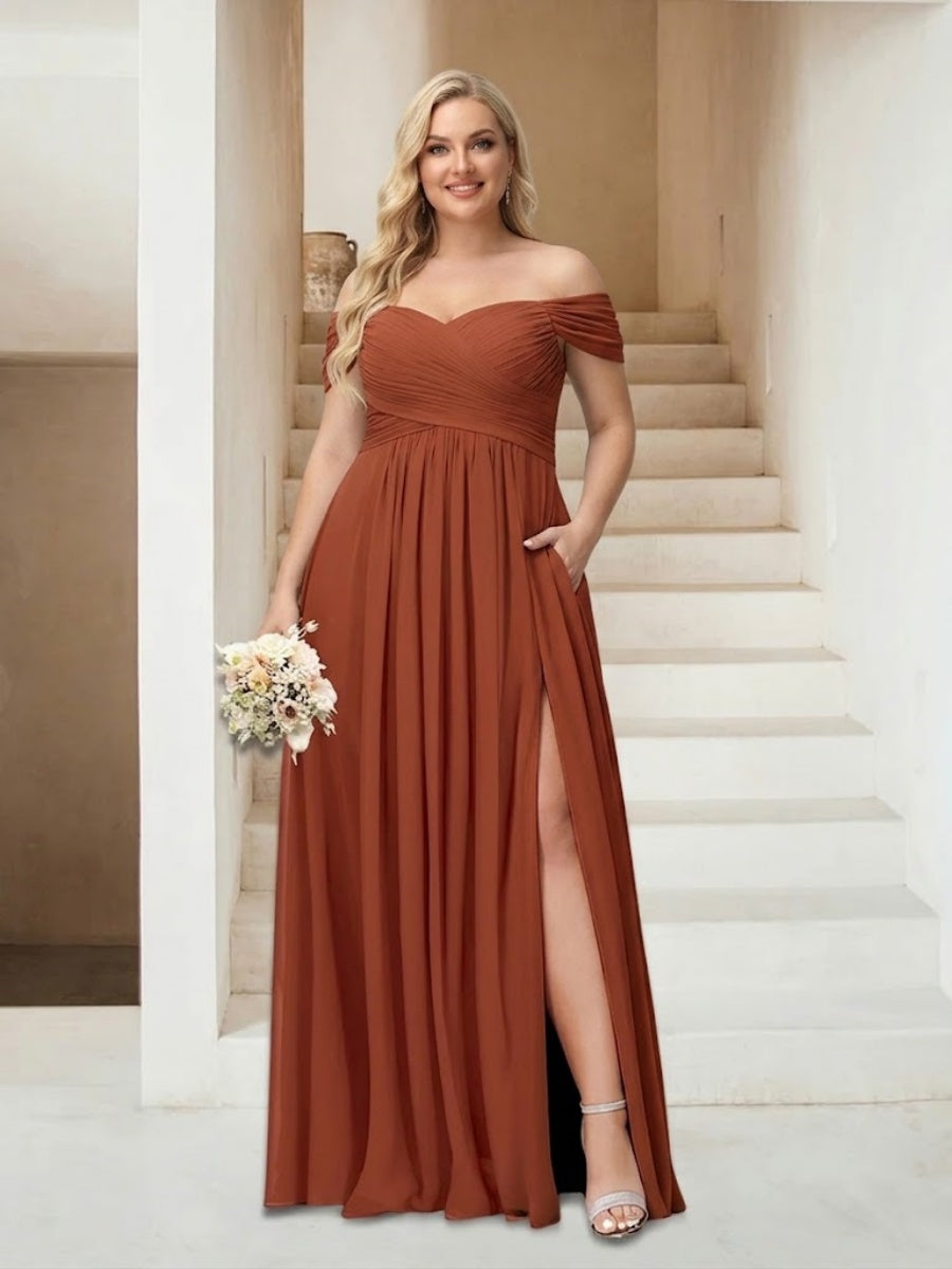 Wren Burnt Orange front view bridesmaid dress