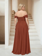 Wren Burnt Orange back view bridesmaid dress