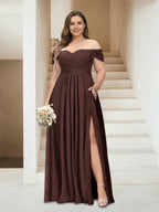 Wren Brown front view bridesmaid dress