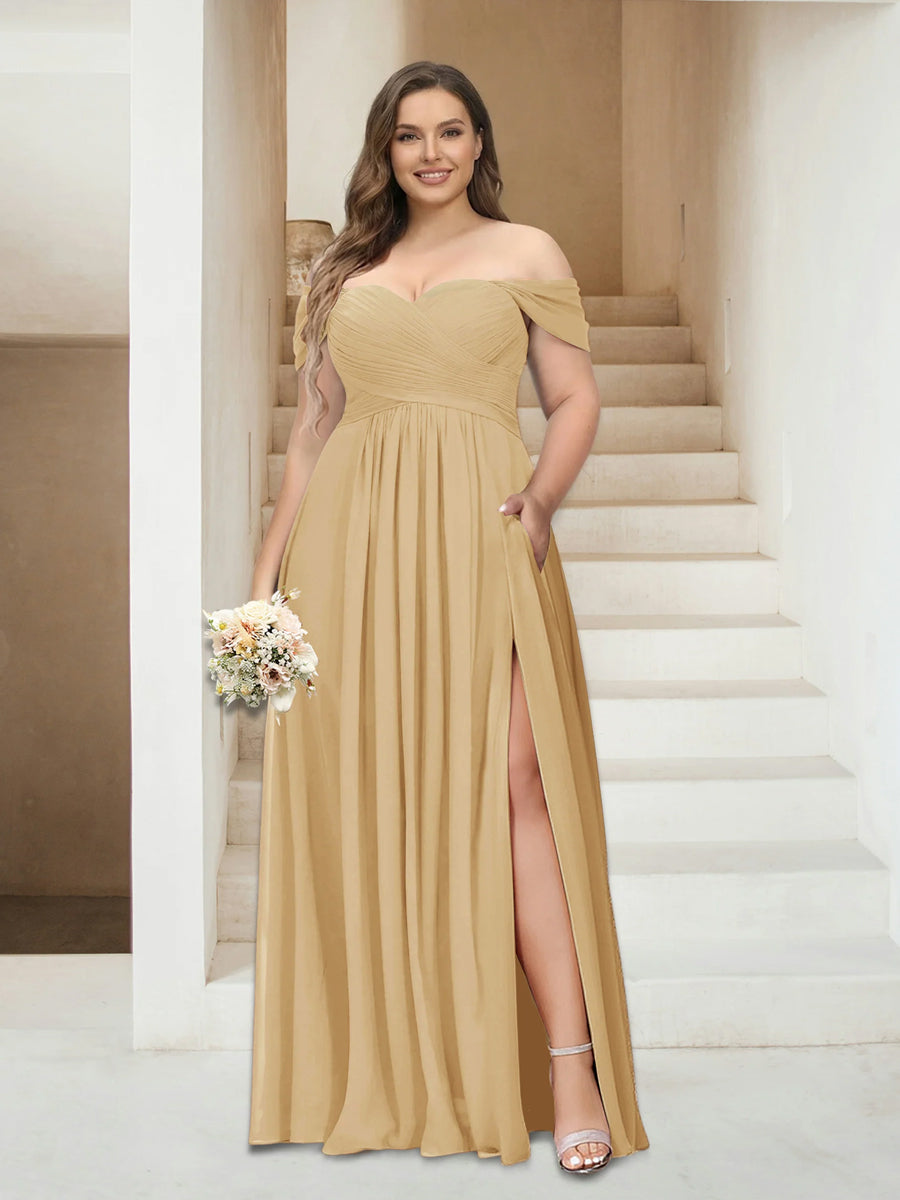 Wren Gold front view bridesmaid dress