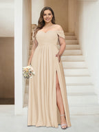 Wren Champagne back view bridesmaid dress