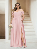 Wren Pearl Pink front view bridesmaid dress