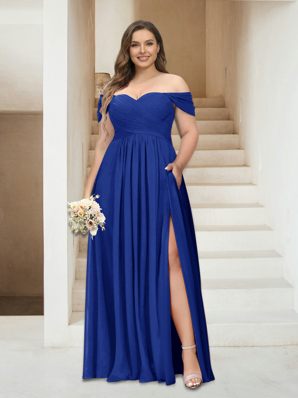 Wren Royal Blue back view bridesmaid dress