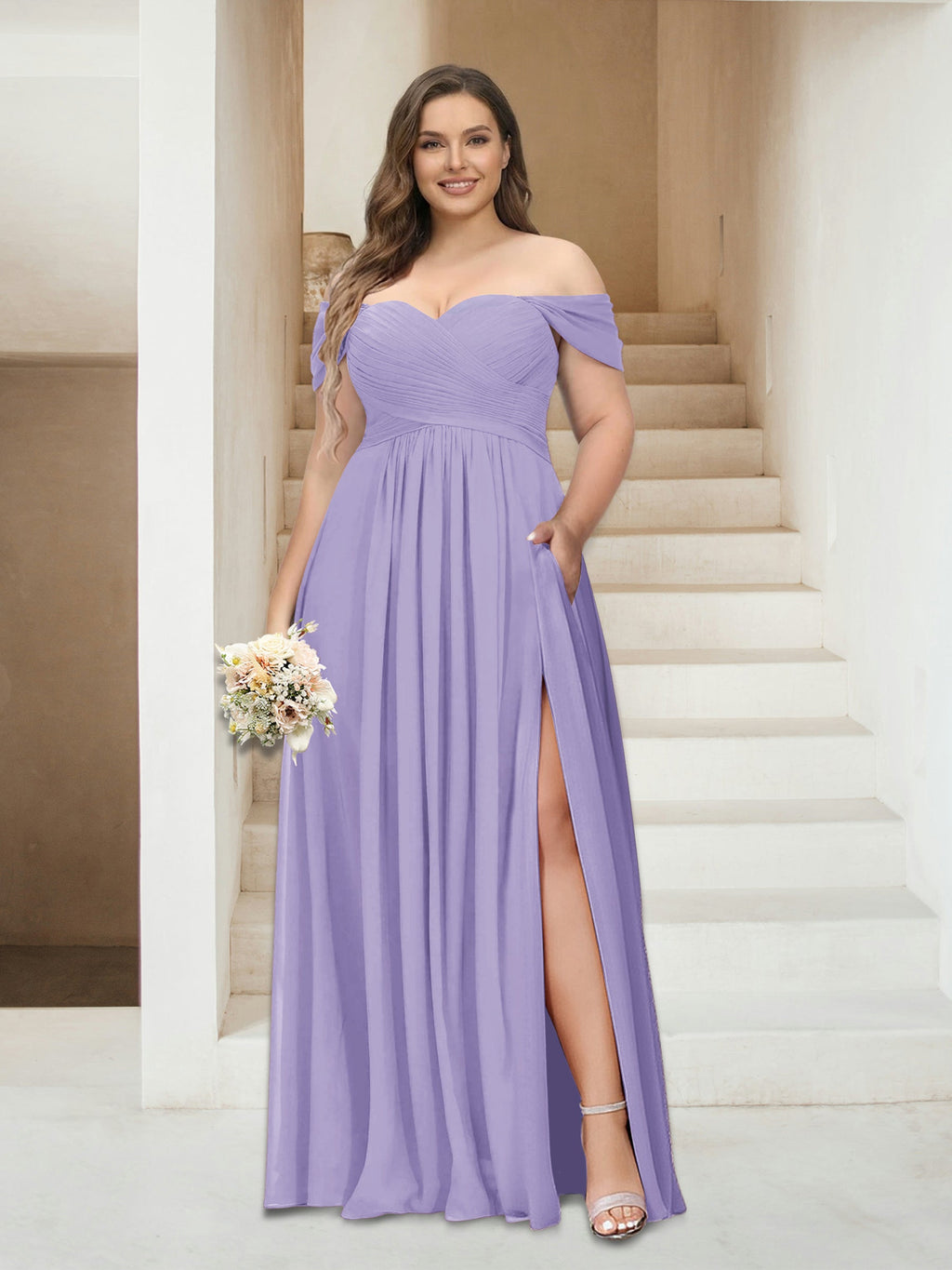 Wren Lilac back view bridesmaid dress