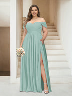 Wren Pool Blue front view bridesmaid dress