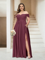 Wren Plum front view bridesmaid dress