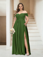 Wren Olive Green front view bridesmaid dress