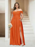 Wren Orange front view bridesmaid dress