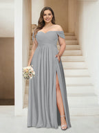 Wren Silver front view bridesmaid dress