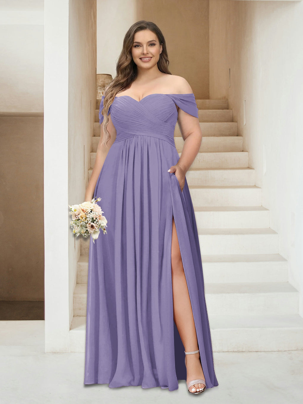 Wren Wisteria back view bridesmaid dress