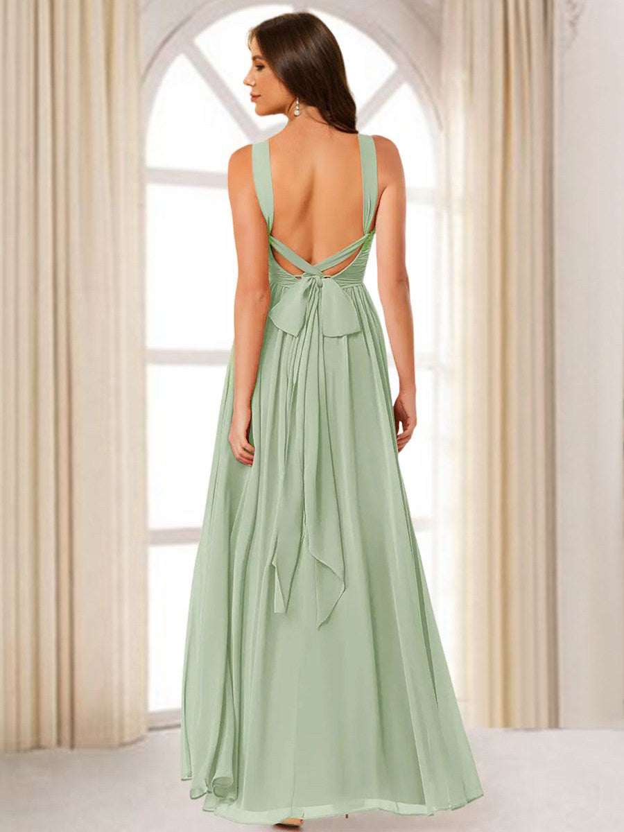 Bellamy Sage Green back view bridesmaid dress