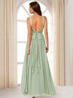 Bellamy Sage Green back view bridesmaid dress