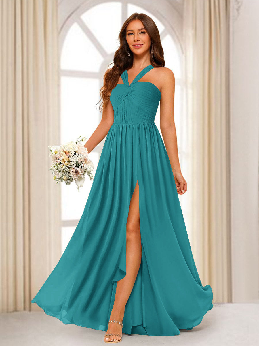 Bellamy Turquoise front view bridesmaid dress