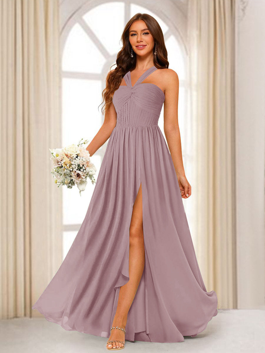 Bellamy Dusty Rose back view bridesmaid dress